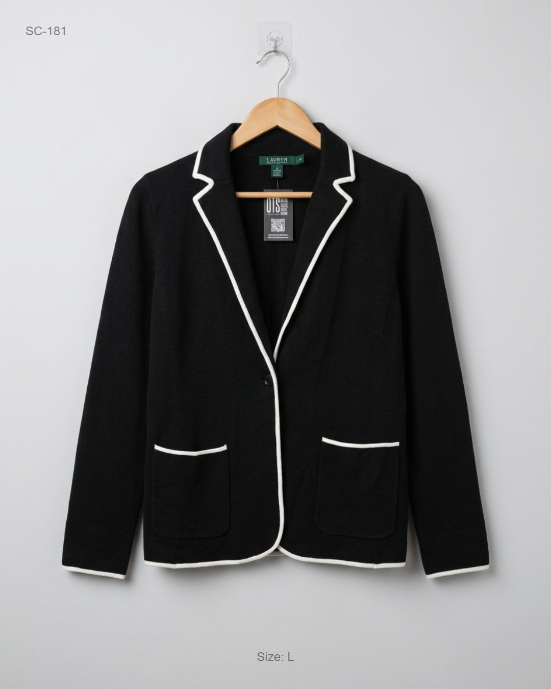 Short Cardigans | Polo Lauren Ralph | Preloved Branded | Black Cotton | Premium | OTS Thrift Store Karachi Pakistan