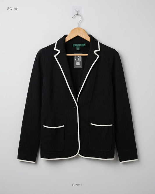 Short Cardigans | Polo Lauren Ralph | Preloved Branded | Black Cotton | Premium | OTS Thrift Store Karachi Pakistan