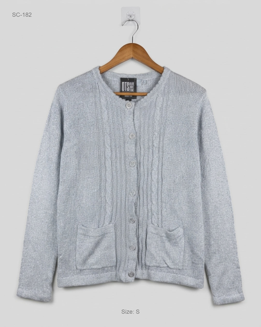 Premium Condition Short Cardigans | Preloved Honor Millburn | Gray Acrylic | Thrift Shop for Karachi Pakistan | OTS