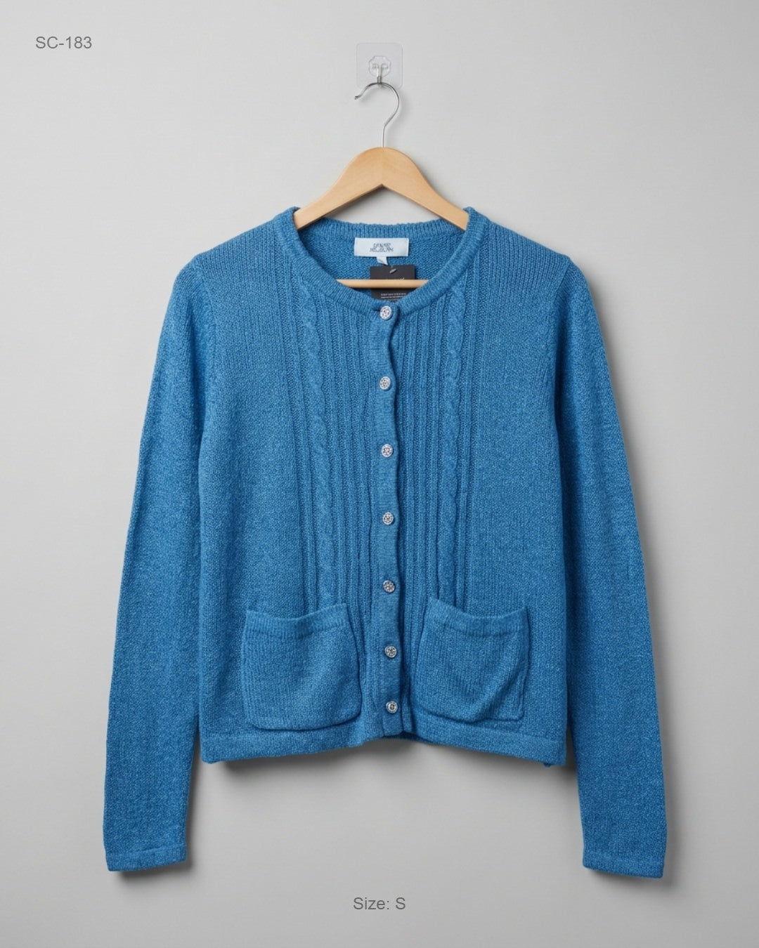 Short Cardigans | Honor Millburn | Preloved Branded | Blue Acrylic | Premium | OTS Thrift Store Karachi Pakistan