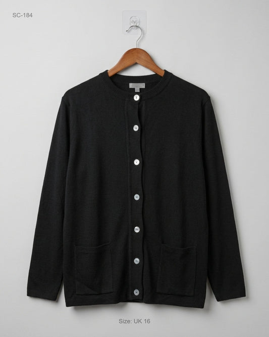 Secondhand Branded Short Cardigans by CUT LABEL, Black Acrylic fabric, Premium condition, for - Online Thrift Shop Peshawar Pakistan