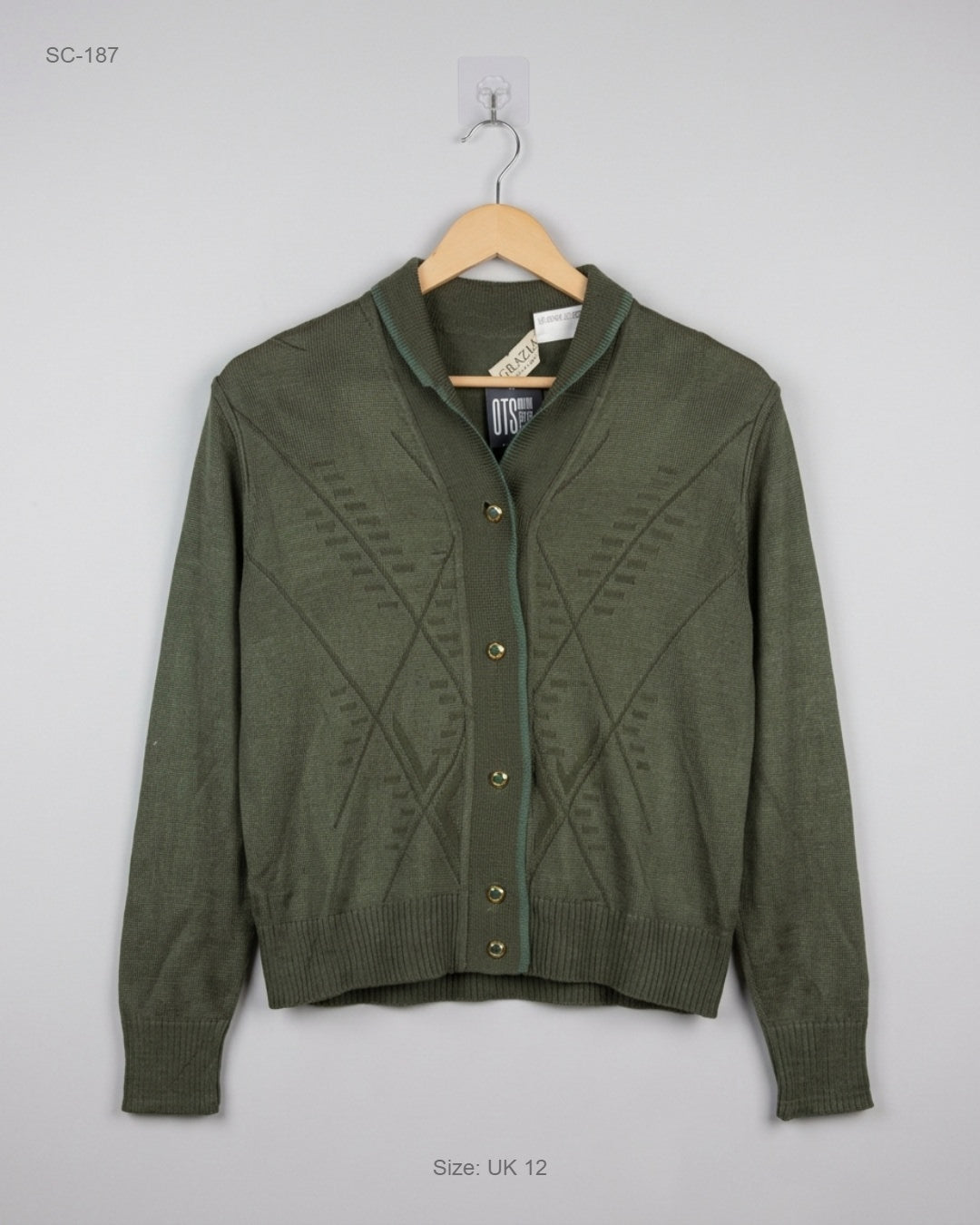Preloved Premium Short Cardigans by Grazia, Green Polyester for - OTS Thrift Shop Peshawar Pakistan