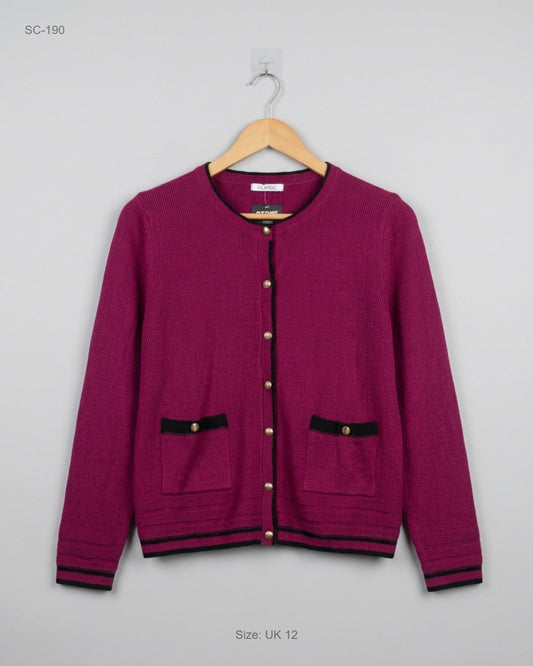 Secondhand Branded Short Cardigans by Classic, Purple Acrylic fabric, Premium condition, for - Online Thrift Shop Karachi Pakistan