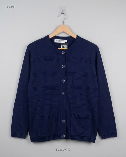 Shop Premium Short Cardigans by Beaumonde | Preloved Branded Clothes | Blue Acrylic | | OTS Thrift Store Lahore Pakistan