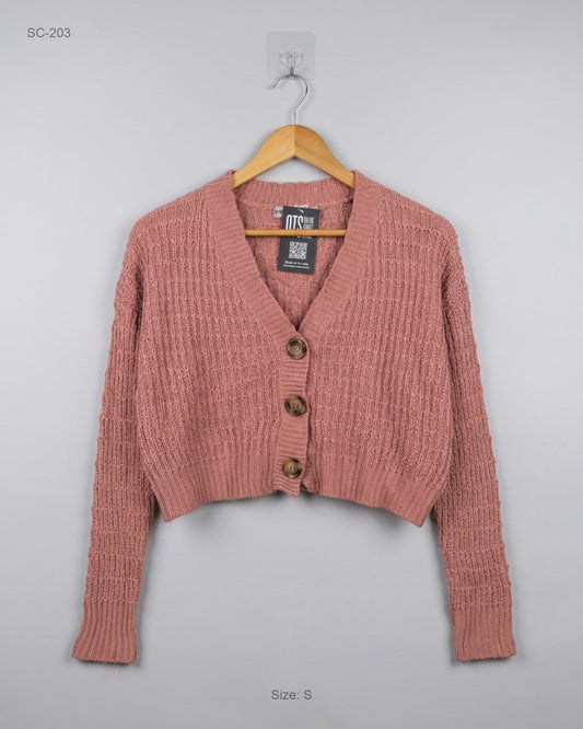 Premium Condition Short Cardigans | Preloved Love Change | Pink Acrylic | Thrift Shop for Women Lahore Pakistan | OTS