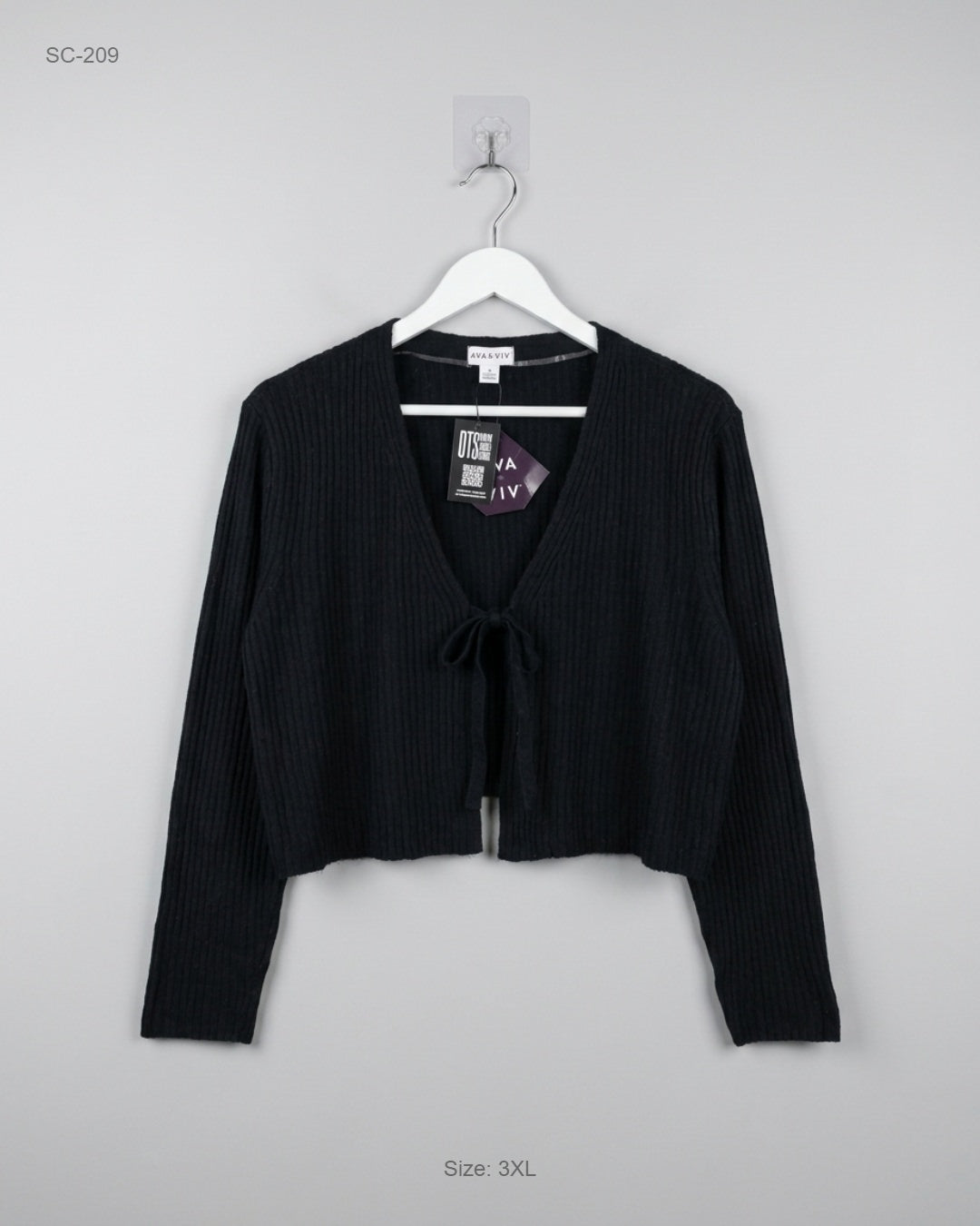 UK Imported secondhand Short Cardigans - Ava & Viv brand, Black Polyester, Premium Plus condition, for Women - Online Thrift Store Peshawar Pakistan