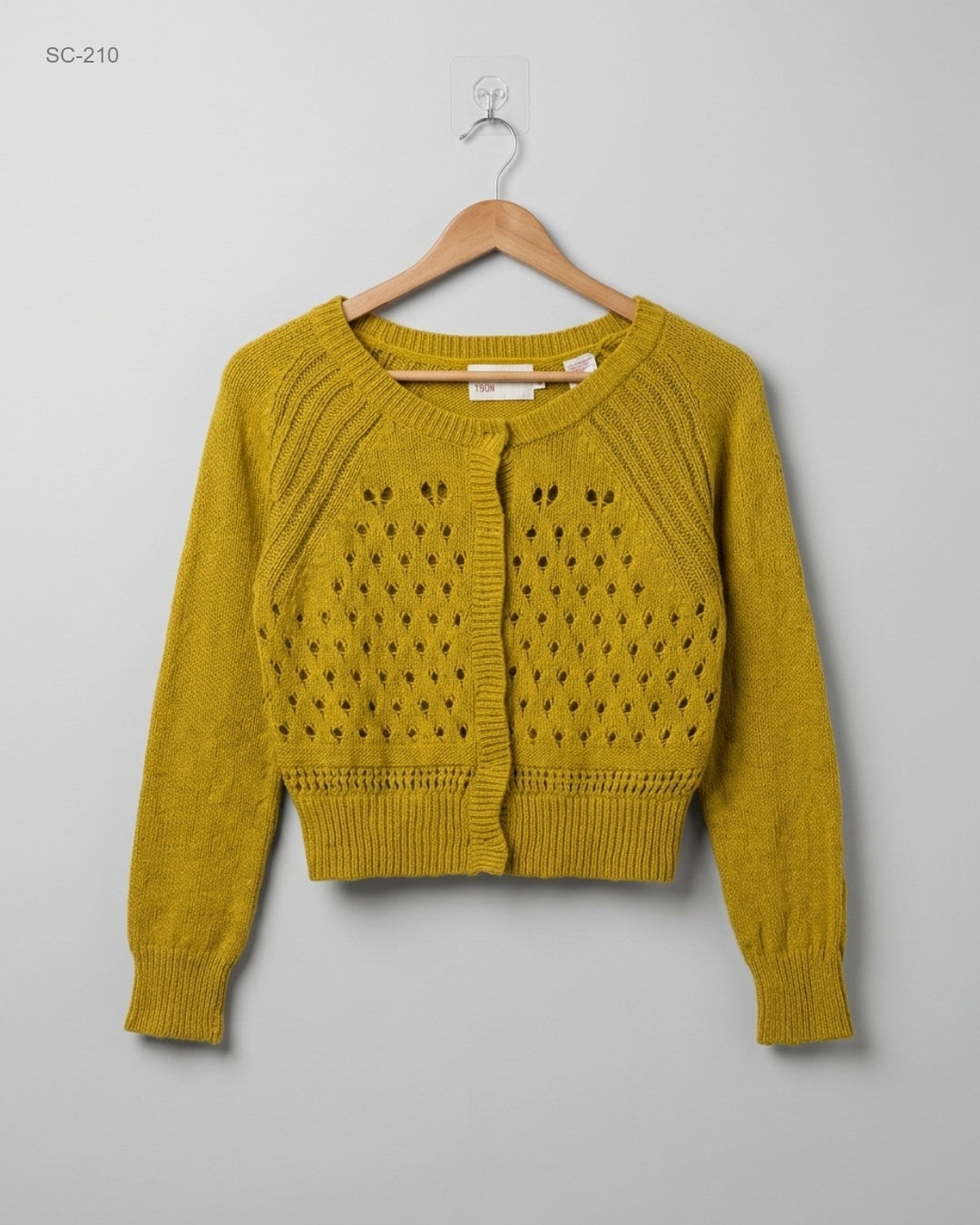 Secondhand Branded Short Cardigans by YOON, Gold Acrylic fabric, Premium condition, for Women - Online Thrift Shop Lahore Pakistan