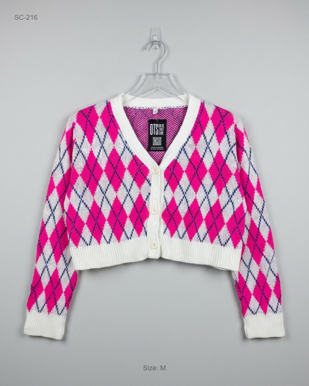 Short Cardigans | CUT LABEL | Preloved Branded | Pink Acrylic | Premium | OTS Thrift Store Karachi Pakistan