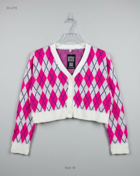 Short Cardigans | CUT LABEL | Preloved Branded | Pink Acrylic | Premium | OTS Thrift Store Karachi Pakistan