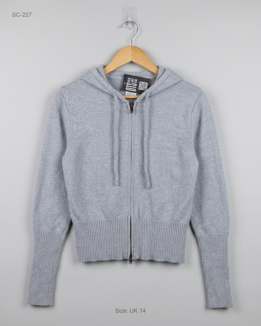 Shop Premium Short Cardigans by Anko | Preloved Branded Clothes | Grey Polyester | Women | OTS Thrift Store Lahore Pakistan