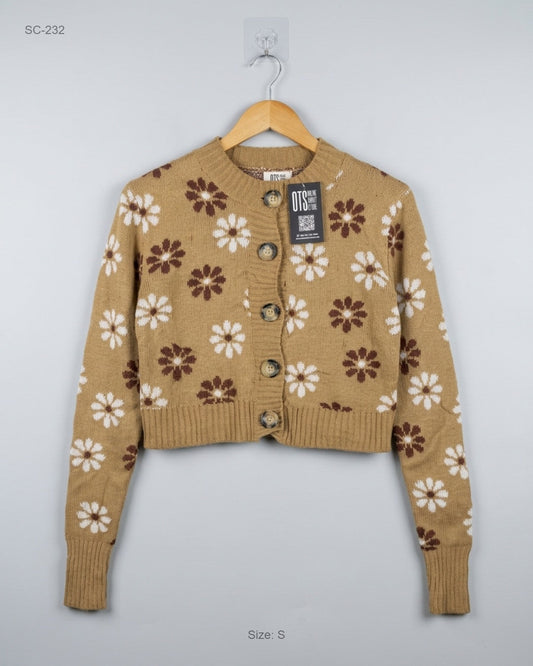 UK Imported secondhand Short Cardigans - Ardene brand, Brown Acrylic, Premium condition, for Women - Online Thrift Store Islamabad Pakistan