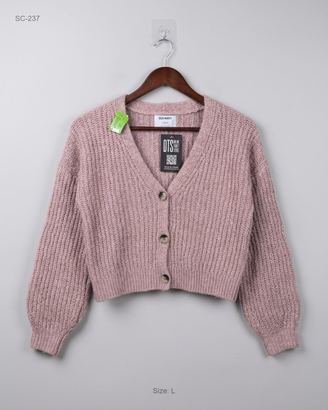 Shop Premium Short Cardigans by Old Navy | Preloved Branded Clothes | Teapink Acrylic | Women | OTS Thrift Store Peshawar Pakistan