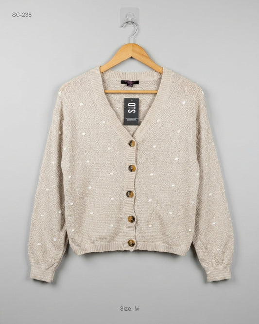 UK Imported secondhand Short Cardigans - Love by Design brand, Beige Acrylic, Premium condition, for Women - Online Thrift Store Lahore Pakistan