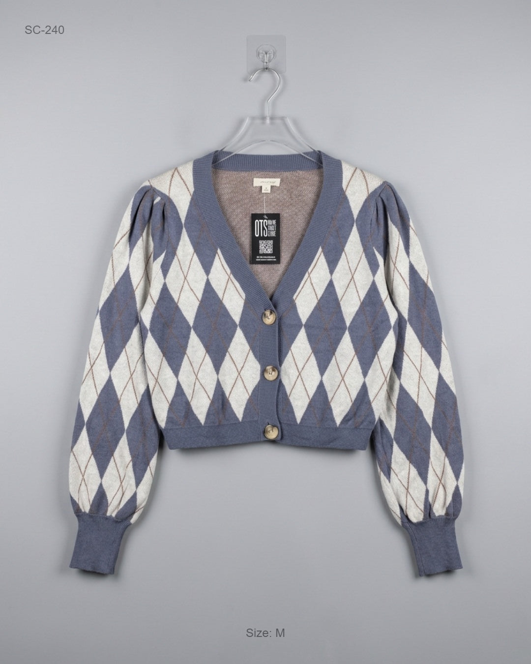 Shop Premium Short Cardigans by KOHILS | Preloved Branded Clothes | Grey Cotton | Women | OTS Thrift Store Peshawar Pakistan