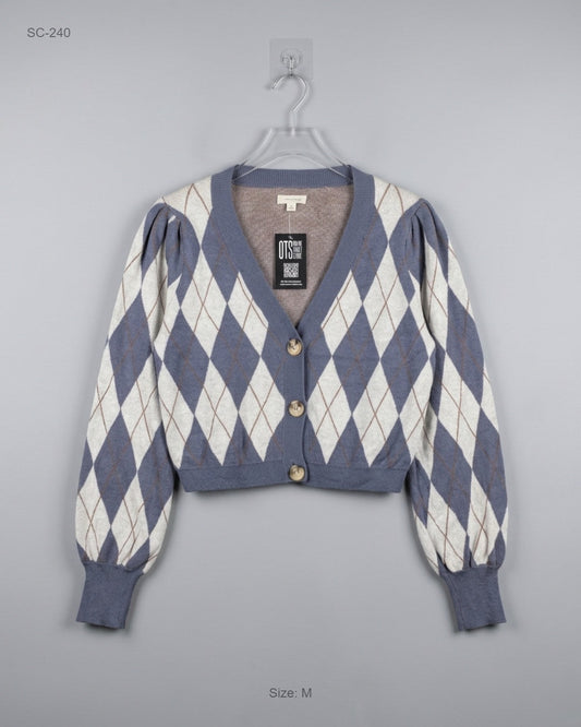 Shop Premium Short Cardigans by KOHILS | Preloved Branded Clothes | Grey Cotton | Women | OTS Thrift Store Peshawar Pakistan