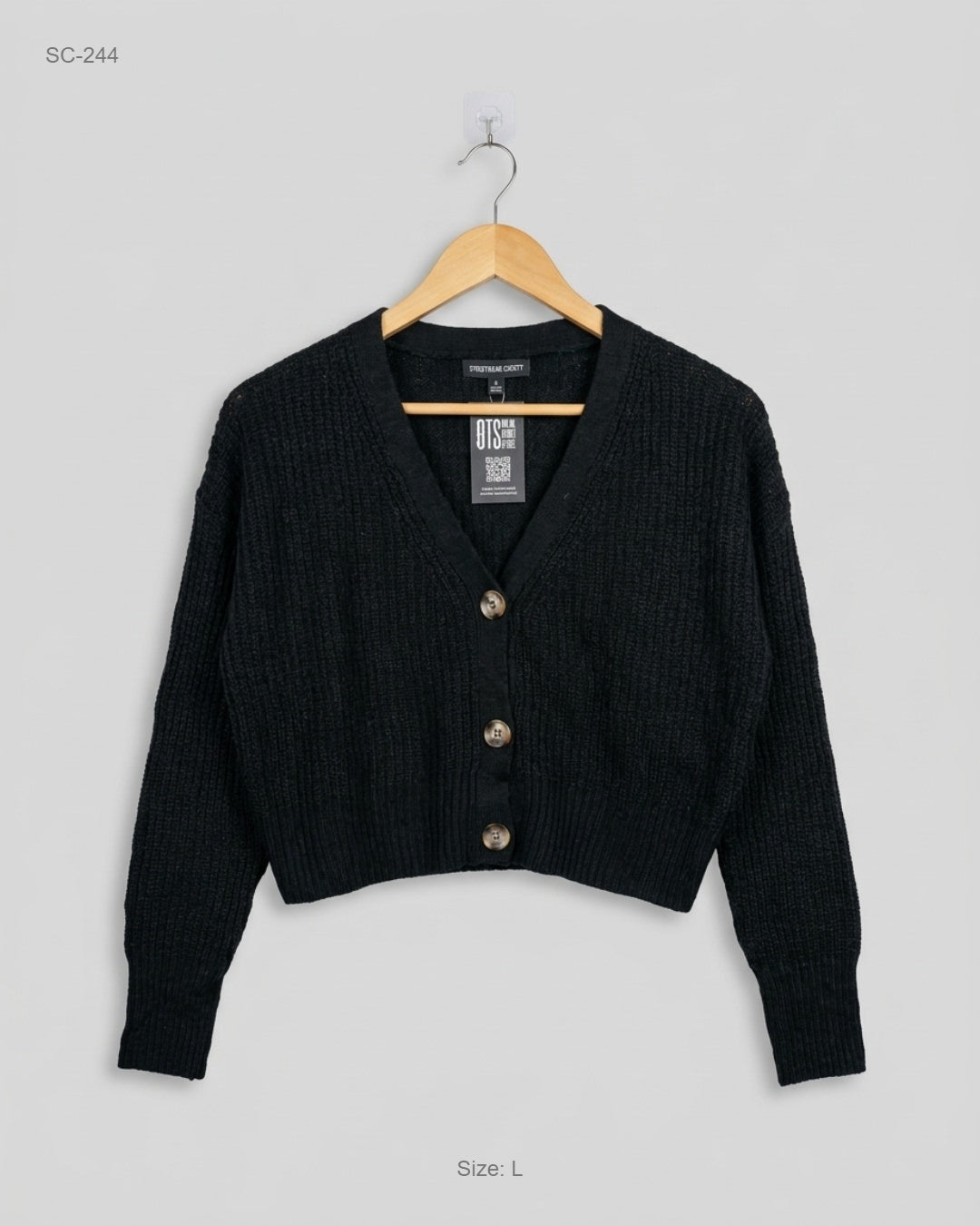 Premium Condition Short Cardigans | Preloved Streetwear | Black Acrylic | Thrift Shop for Women Islamabad Pakistan | OTS