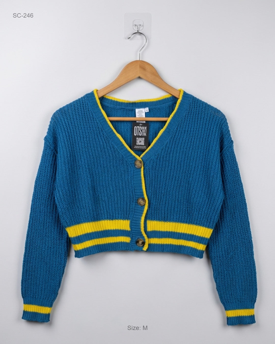 Secondhand Branded Short Cardigans by Rue 21, Blue Acrylic fabric, Excellent condition, for Women - Online Thrift Shop Karachi Pakistan