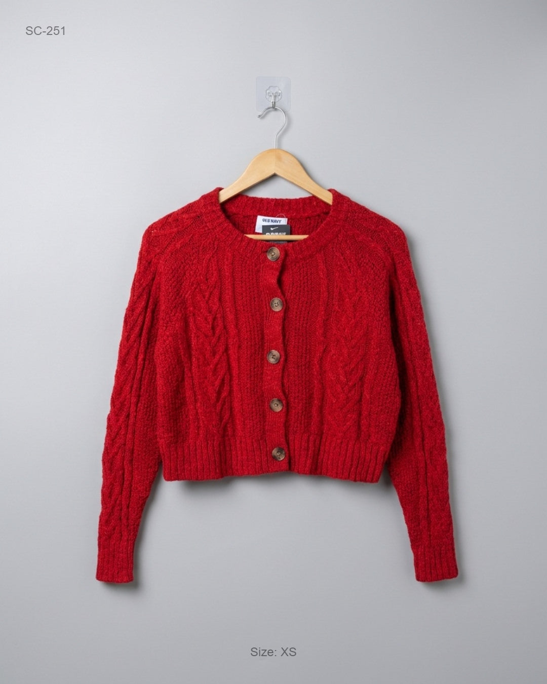 UK Imported secondhand Short Cardigans - Old Navy brand, Red Acrylic, Premium condition, for Women - Online Thrift Store Lahore Pakistan