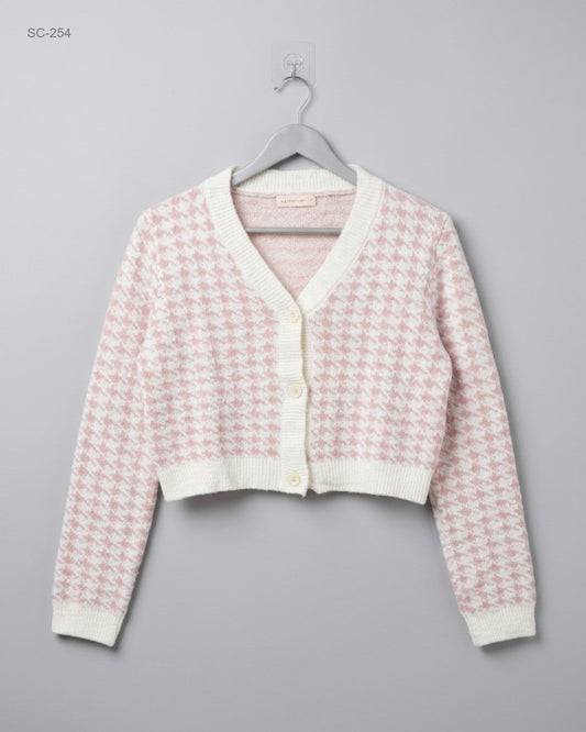 Shop Premium Short Cardigans by AIR SPACE LADY | Preloved Branded Clothes | Pink Acrylic | Women | OTS Thrift Store Peshawar Pakistan