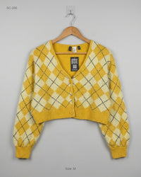 H&M (SC-266) Cropped Argyle Cardigan