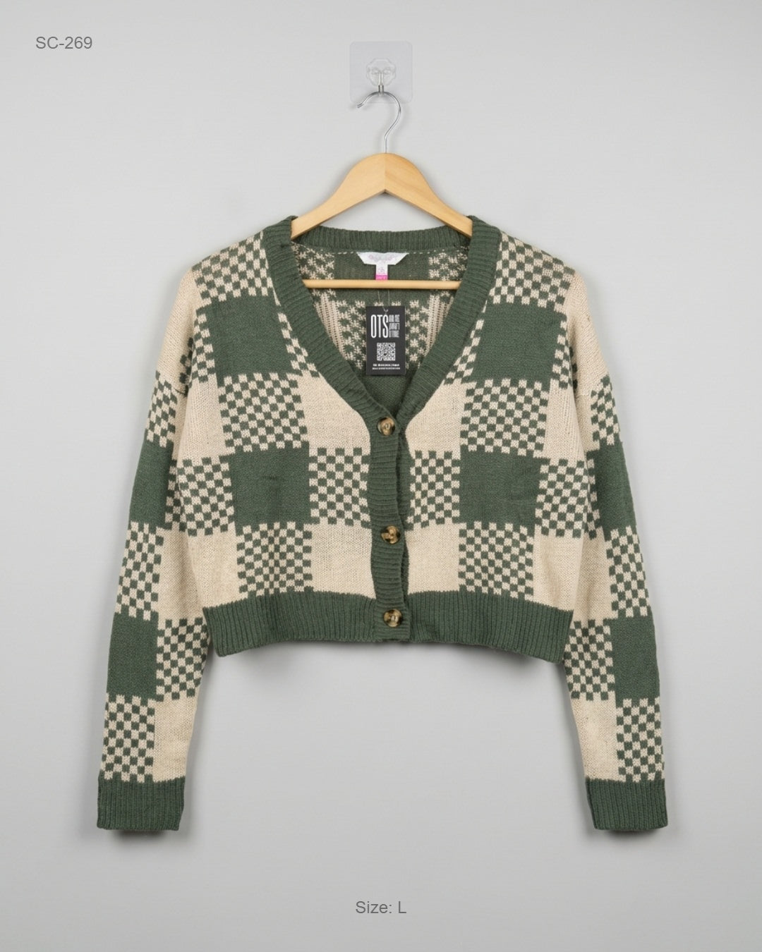 Nobo Green Cropped Cardigan buy preloved clothing online Pakistan