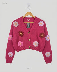 Debut (SC-272) Cropped Knit Cardigan