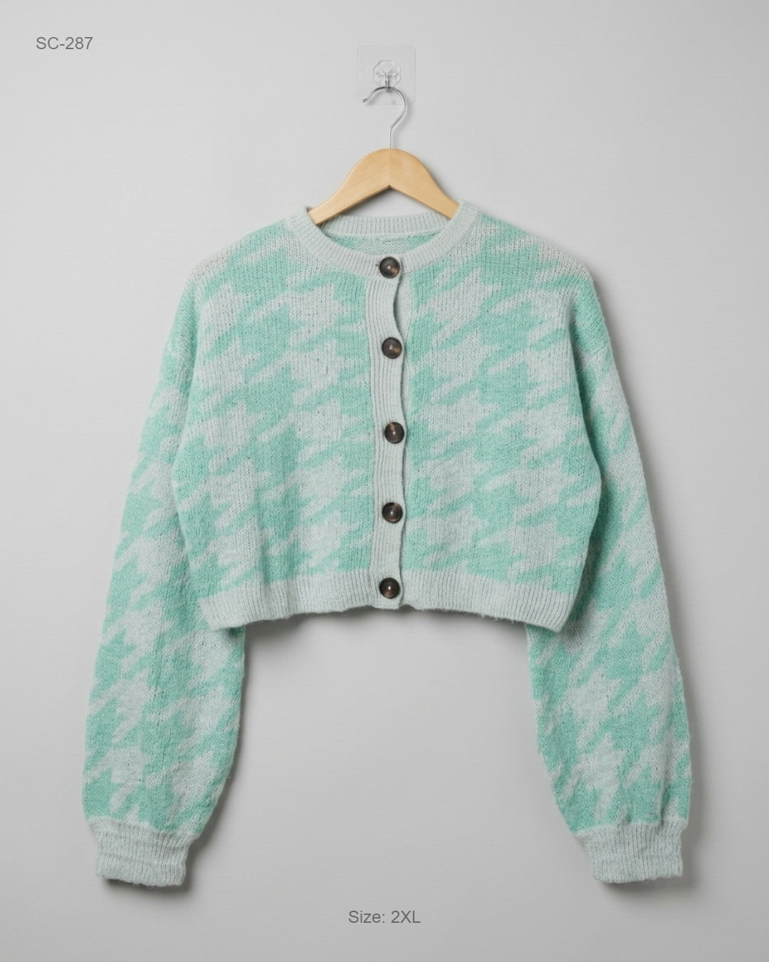 WILD FABLE Green Cropped Knit Cardigan buy preloved clothing online Pakistan