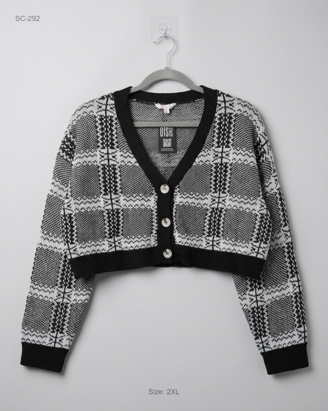 Nobo Black & White Cropped Knit Cardigan buy preloved clothing online Pakistan