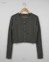 WILD FABLE (SC-293) Cropped Cable-Knit Cardigan