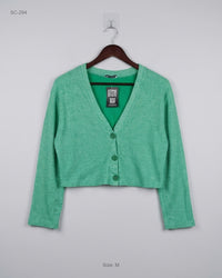 Zara (SC-294) Cropped Ribbed Cardigan