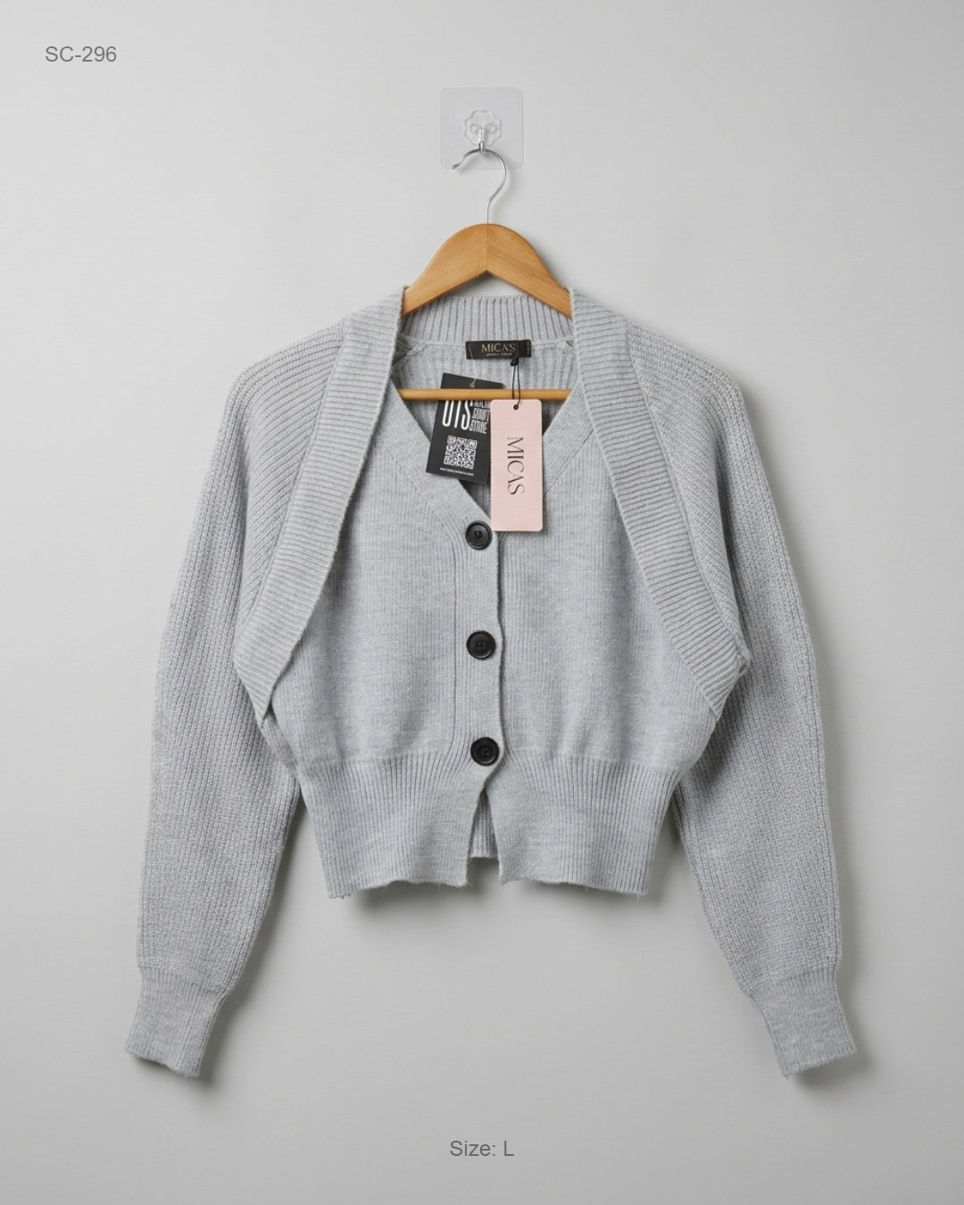 MICAS Gray Cropped Bolero-Style Cardigan buy preloved clothing online Pakistan