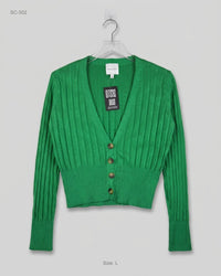 Pink Rose (SC-302) Ribbed Button-Down Cardigan