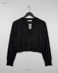 Grace Karin (SC-304) Cropped Button-Up Cardigan