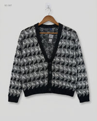 CUT LABEL (SC-307) Geometric Knit Cardigan