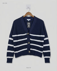 My Style (SC-316) Striped Knit Cardigan