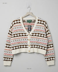 American Eagle (SC-321) Cropped Fair Isle Cardigan