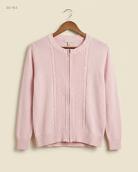 Cut Label (SC-413) Zip-Up Knit Cardigan