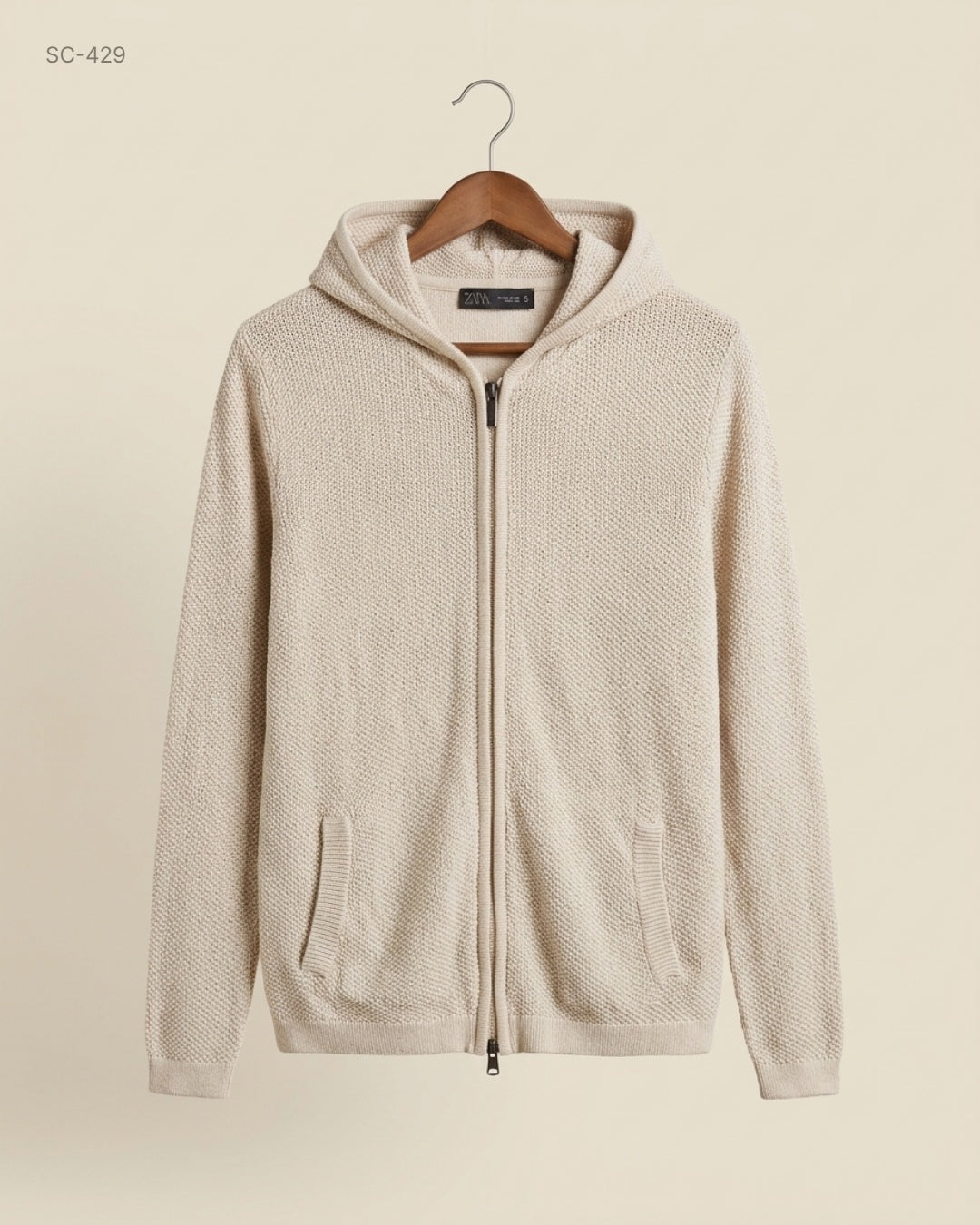 Up 2 Fashion (SC-429) Textured Knit Zip-Up Hoodie