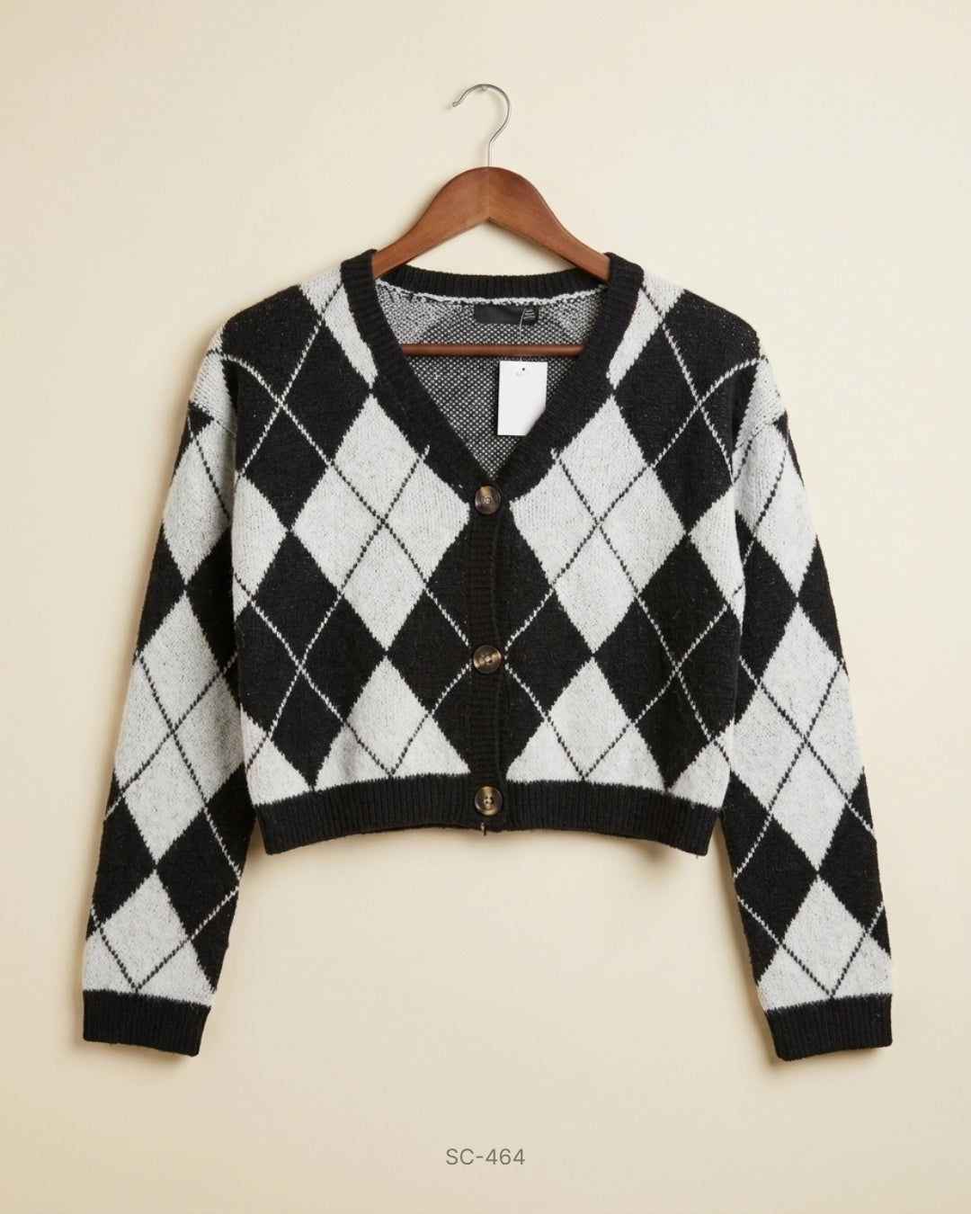 Art Classic (SC-464) Argyle Crop Cardigan
