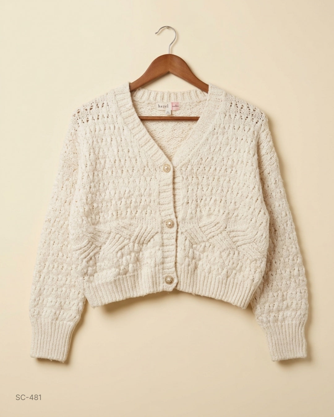 Hazel Moon (SC-481) Chunky Cable-Knit Cardigan
