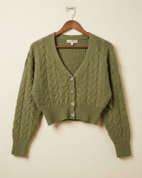 Urban Outfiters (SC-514) Cropped Cable-Knit Cardigan