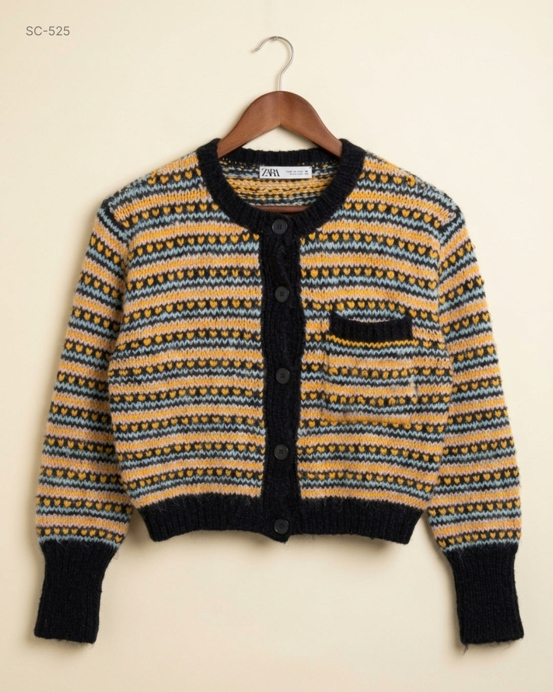 Zara (SC-525) Cropped Knit Cardigan
