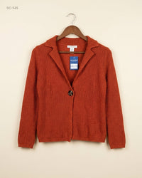 Design History (SC-545) Collared Ribbed Cardigan