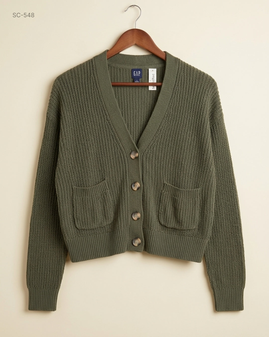 GAP (SC-548) Cropped Ribbed Cardigan