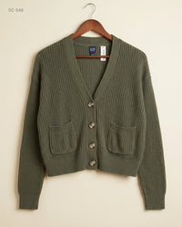 GAP (SC-548) Cropped Ribbed Cardigan