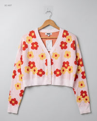 RSQ (SC-607) Cropped Floral Cardigan