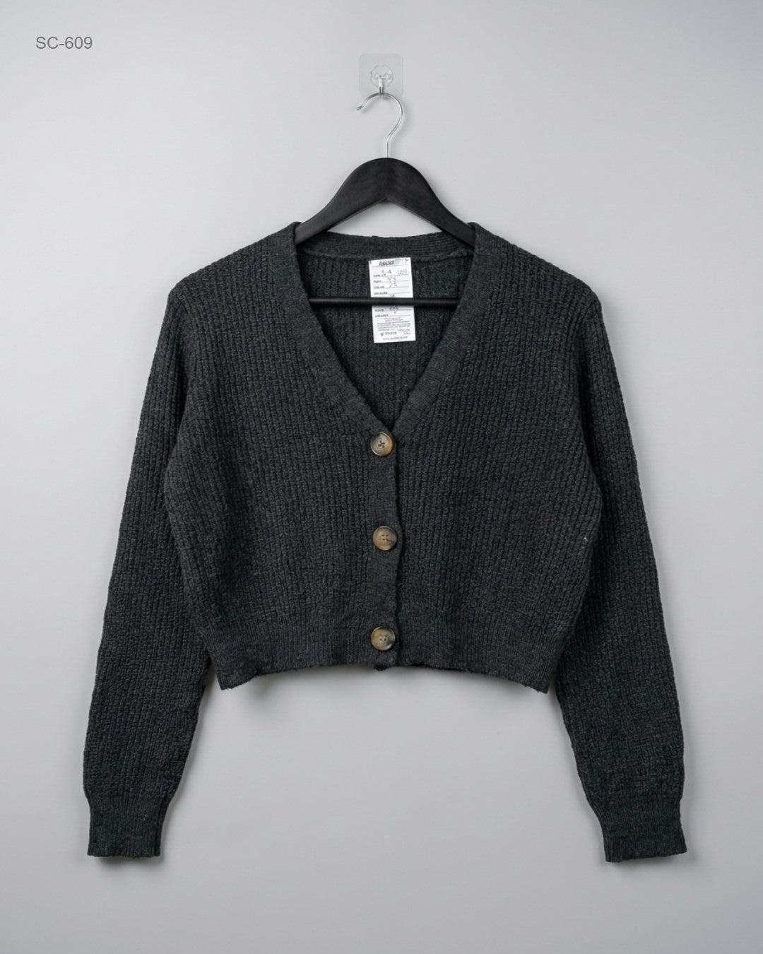 Ardene Black Cropped Ribbed Cardigan buy preloved clothing online Pakistan