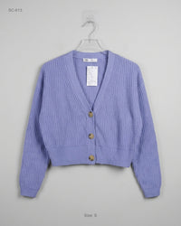 Zara (SC-613) Cropped Ribbed Cardigan