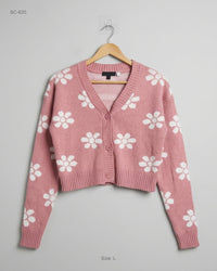 COLOURFUL PLANET (SC-620) Cropped Floral Cardigan