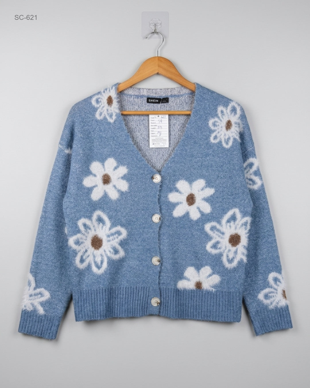 SHEIN (SC-621) Floral Knit Cardigan